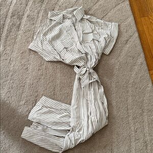 Max Studio Light Gray Striped Dress